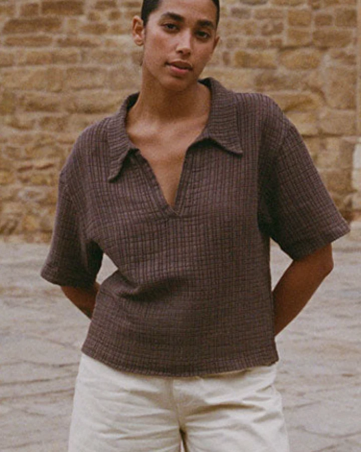 Nénés Damen vegan Top Morgane - Braun
