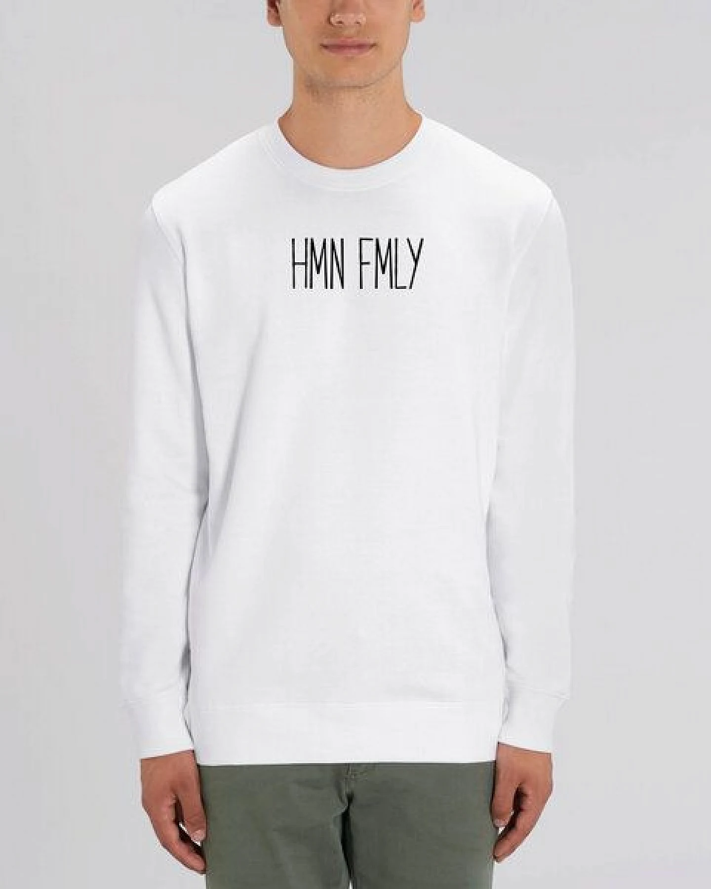 Human Family Bio Unisex Rundhals-Sweatshirt - "HMN FMLY" – Ansicht 2