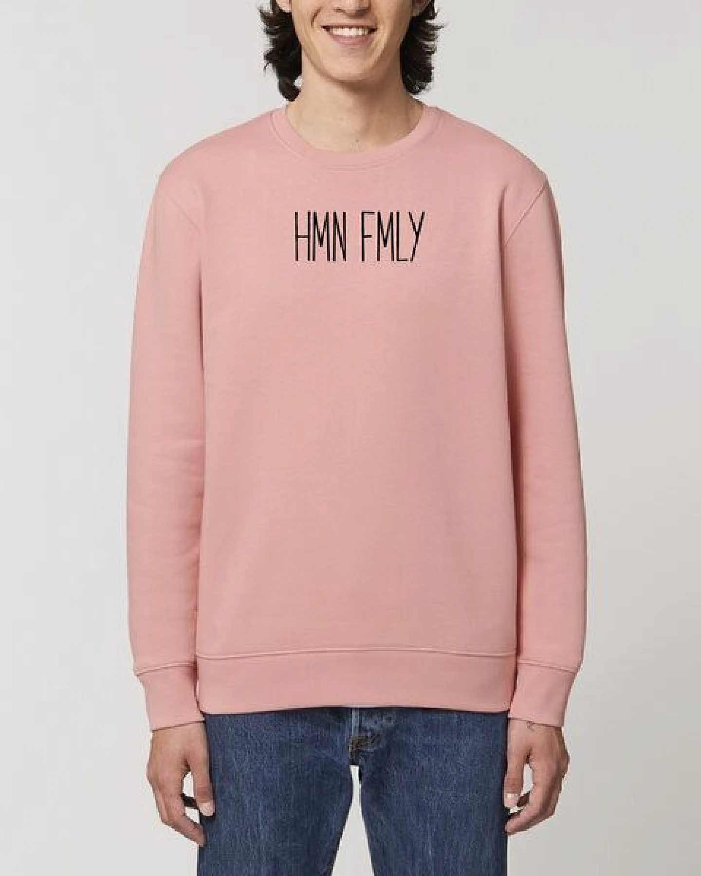 Human Family Bio Unisex Rundhals-Sweatshirt - "HMN FMLY" – Ansicht 2
