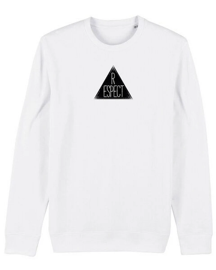 Human Family Bio Unisex Rundhals-Sweatshirt - "Switch - Respect" in weiß