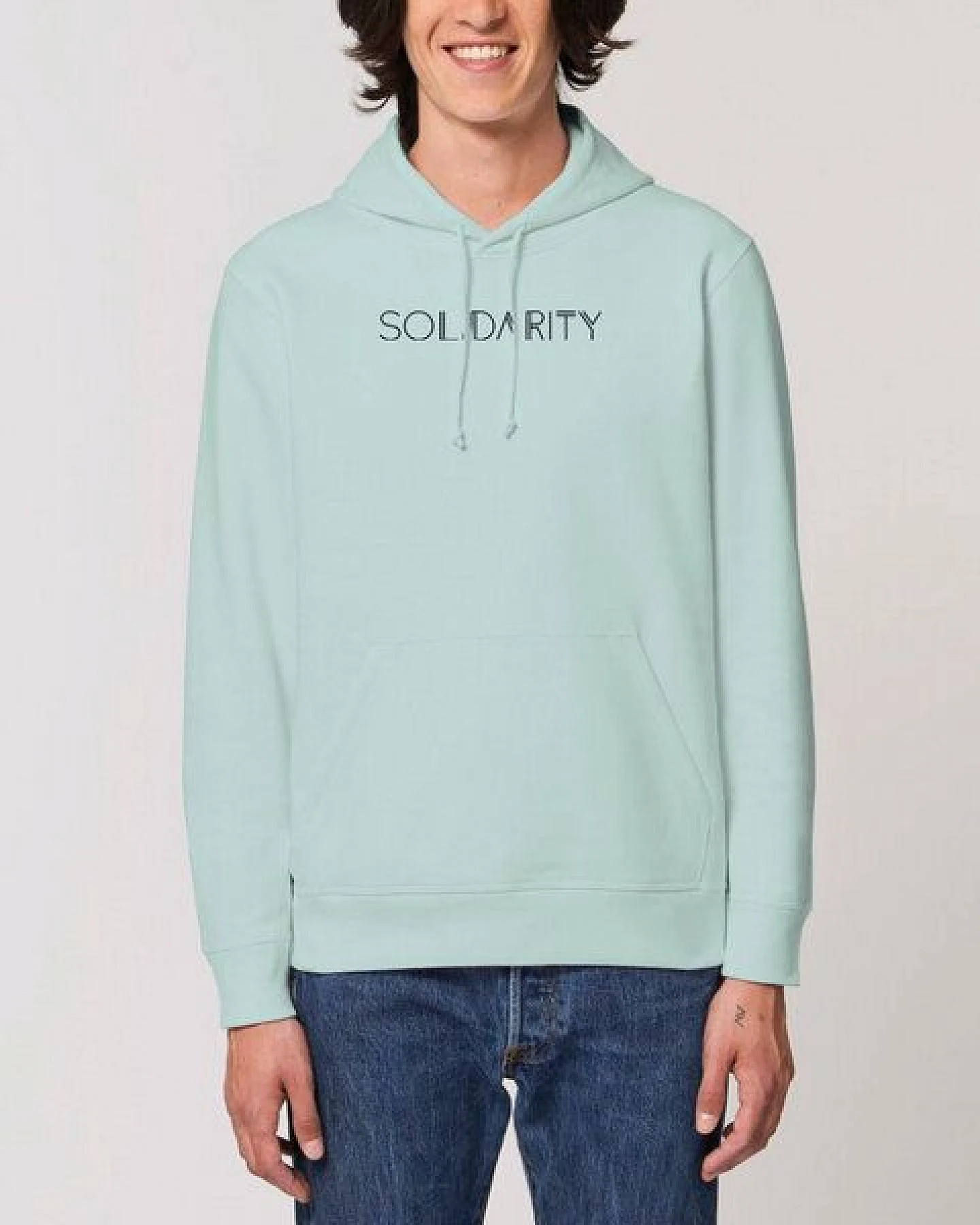 Human Family Bio Unisex Hoodie - "Drum - Solidarity" – Ansicht 2