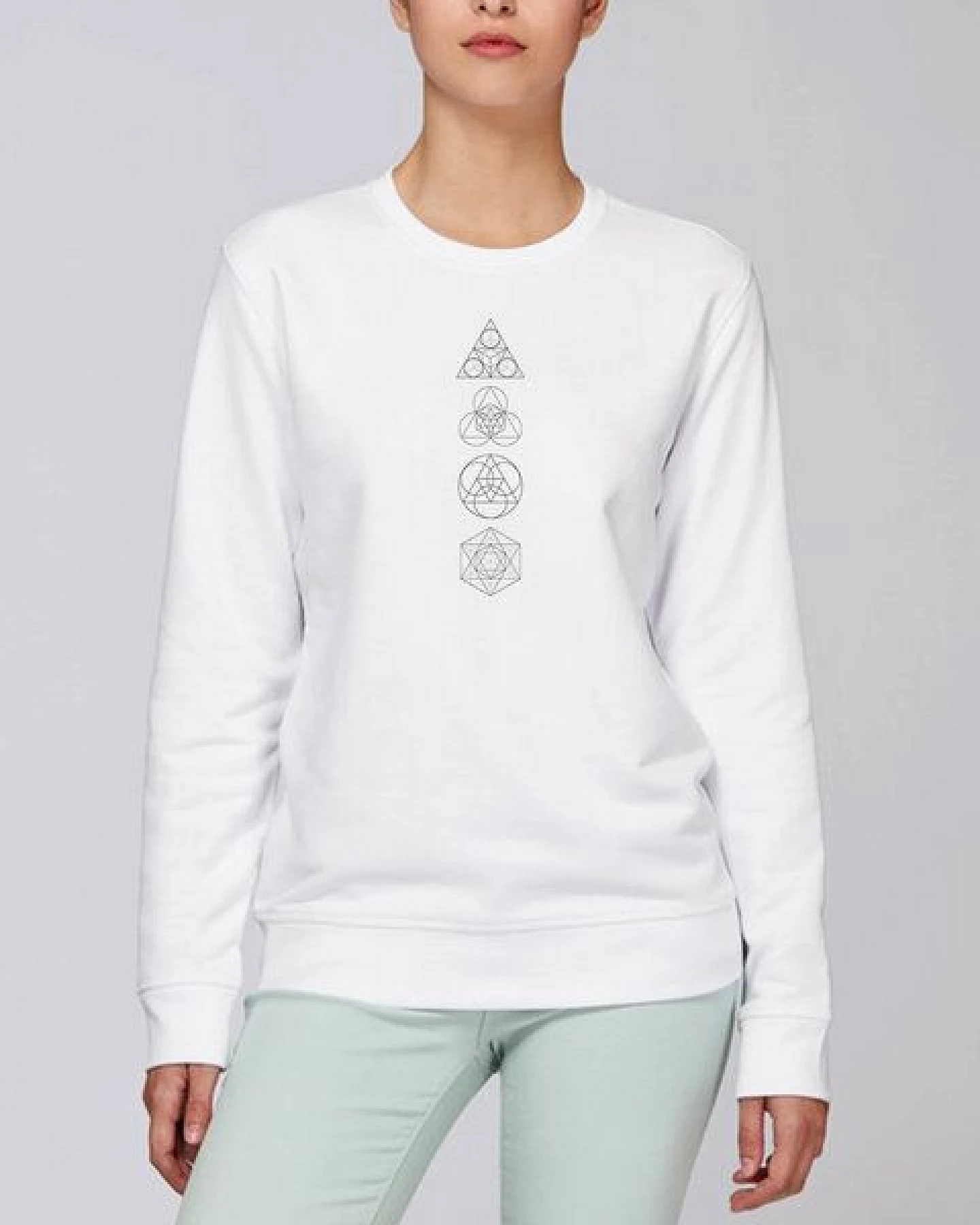 Human Family Bio Unisex Rundhals-Sweatshirt - "Araise - Geometric Line" – Ansicht 2