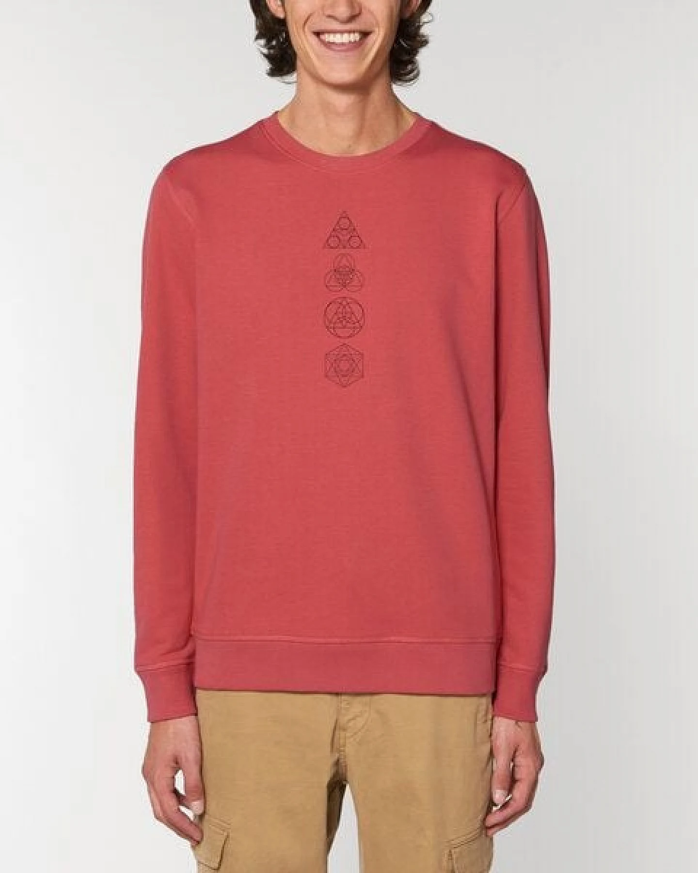 Human Family Bio Unisex Rundhals-Sweatshirt - "Araise - Geometric Line" – Ansicht 4