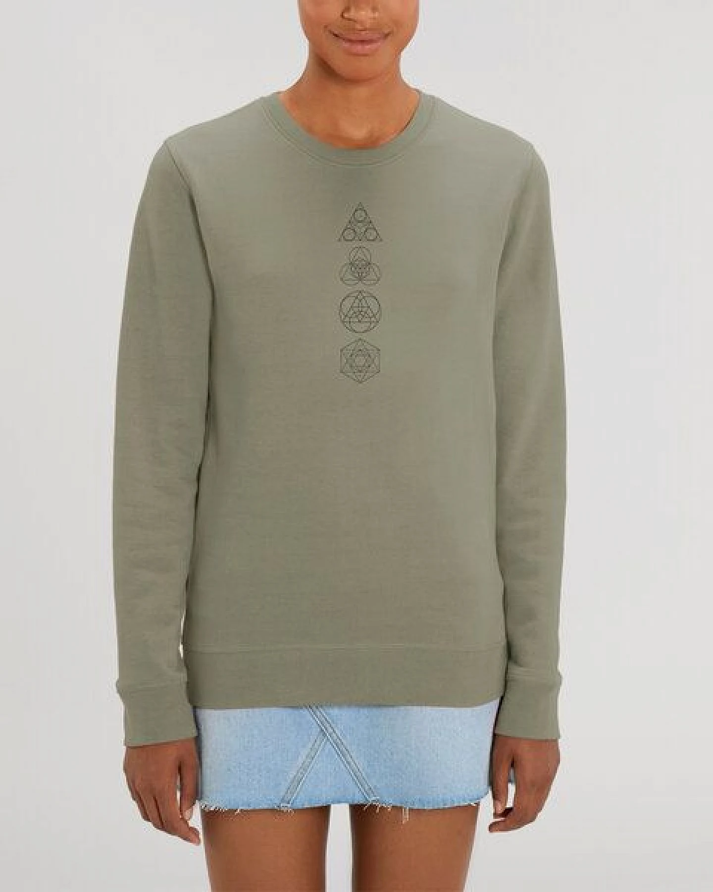 Human Family Bio Unisex Rundhals-Sweatshirt - "Araise - Geometric Line" – Ansicht 2