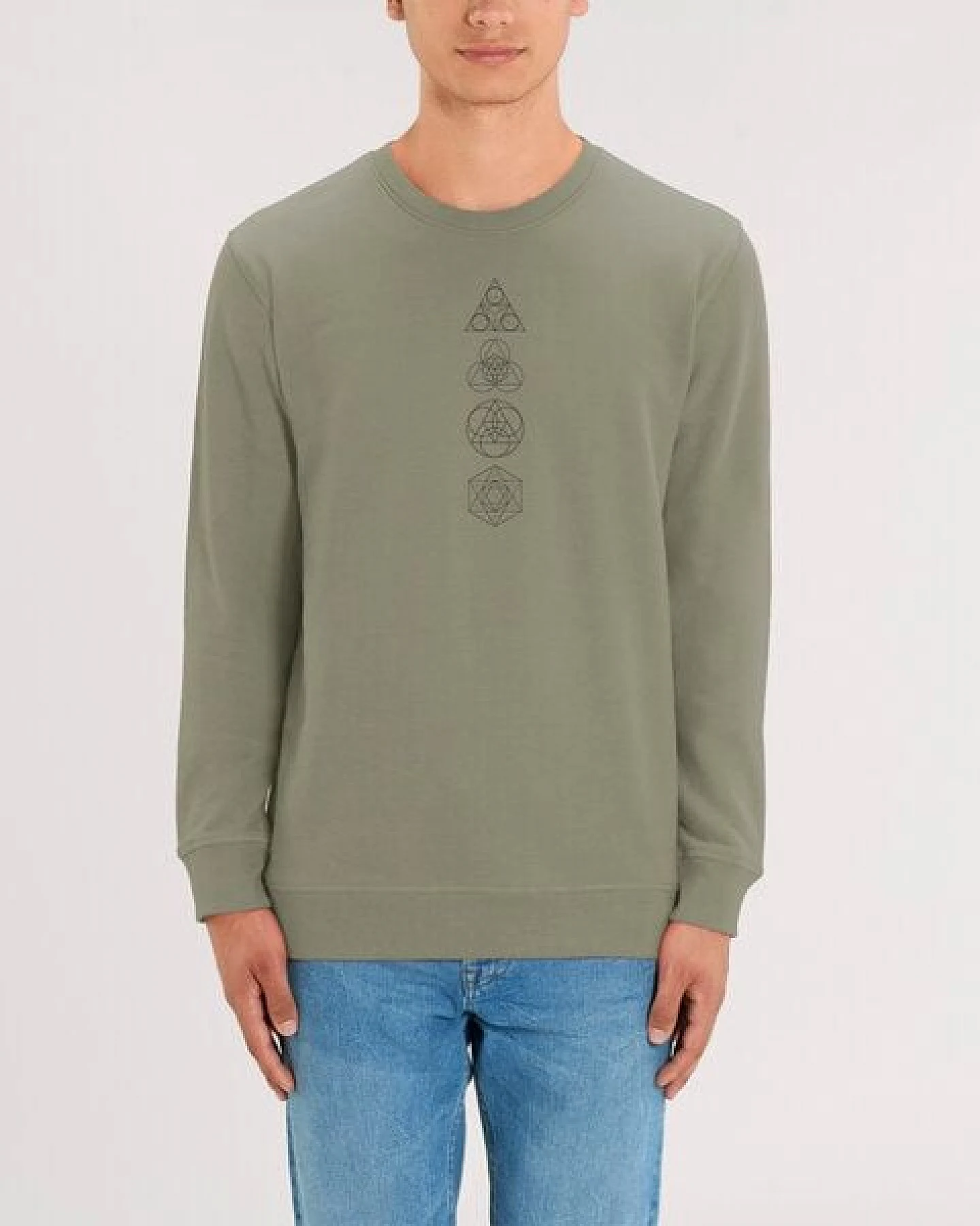 Human Family Bio Unisex Rundhals-Sweatshirt - "Araise - Geometric Line" – Ansicht 3