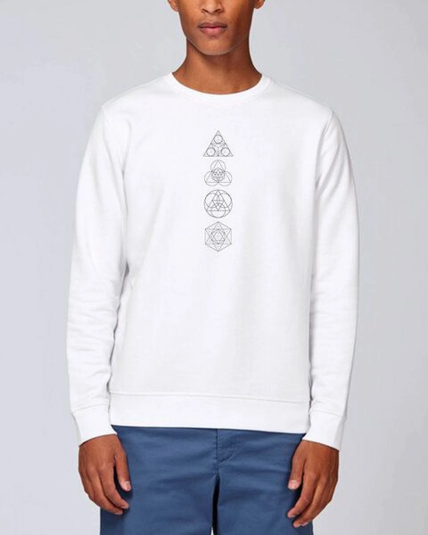Human Family Bio Unisex Rundhals-Sweatshirt - "Araise - Geometric Line" – Ansicht 2
