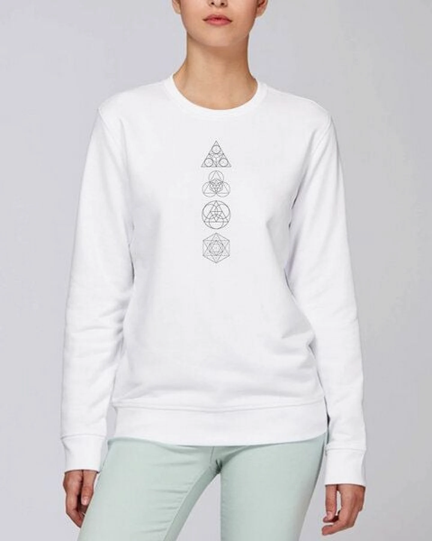 Human Family Bio Unisex Rundhals-Sweatshirt - "Araise - Geometric Line" – Ansicht 3