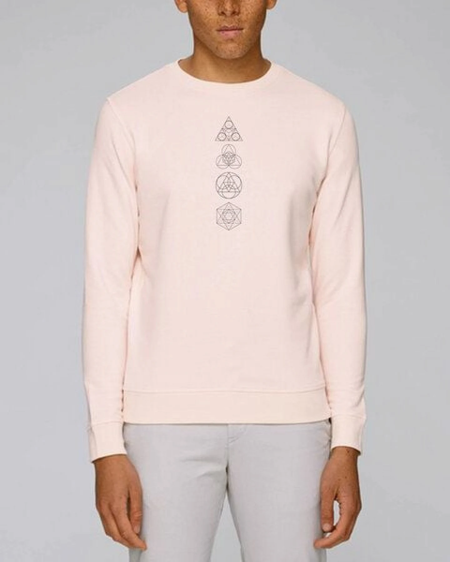 Human Family Bio Unisex Rundhals-Sweatshirt - "Araise - Geometric Line" – Ansicht 2