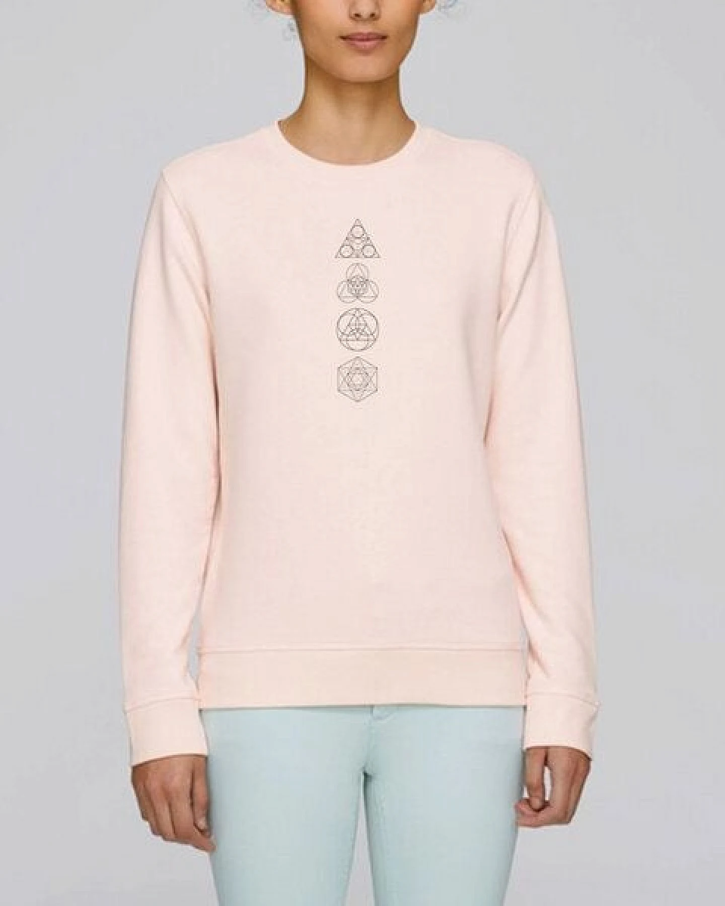 Human Family Bio Unisex Rundhals-Sweatshirt - "Araise - Geometric Line" – Ansicht 3