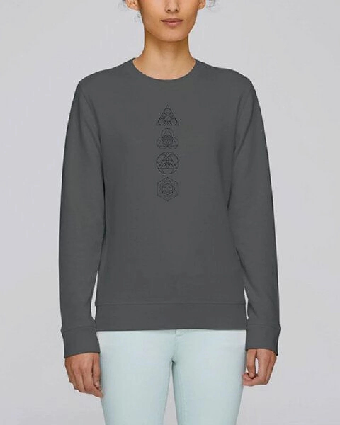Human Family Bio Unisex Rundhals-Sweatshirt - "Araise - Geometric Line" – Ansicht 2