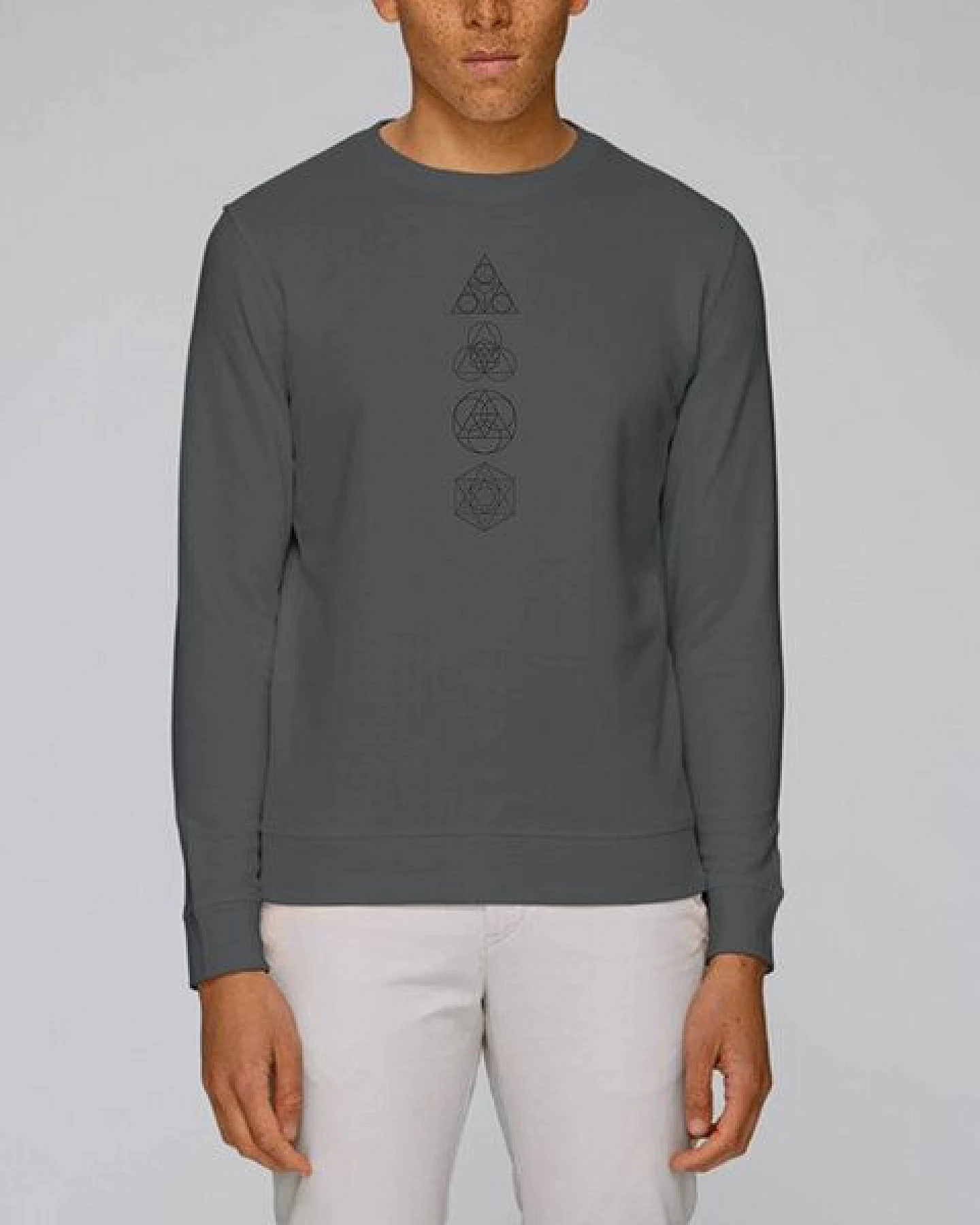 Human Family Bio Unisex Rundhals-Sweatshirt - "Araise - Geometric Line" – Ansicht 3