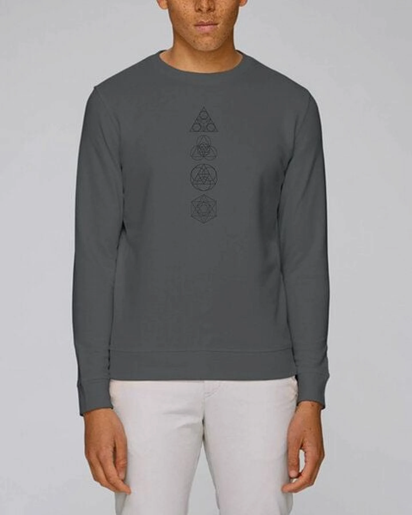 Human Family Bio Unisex Rundhals-Sweatshirt - "Araise - Geometric Line" – Ansicht 2