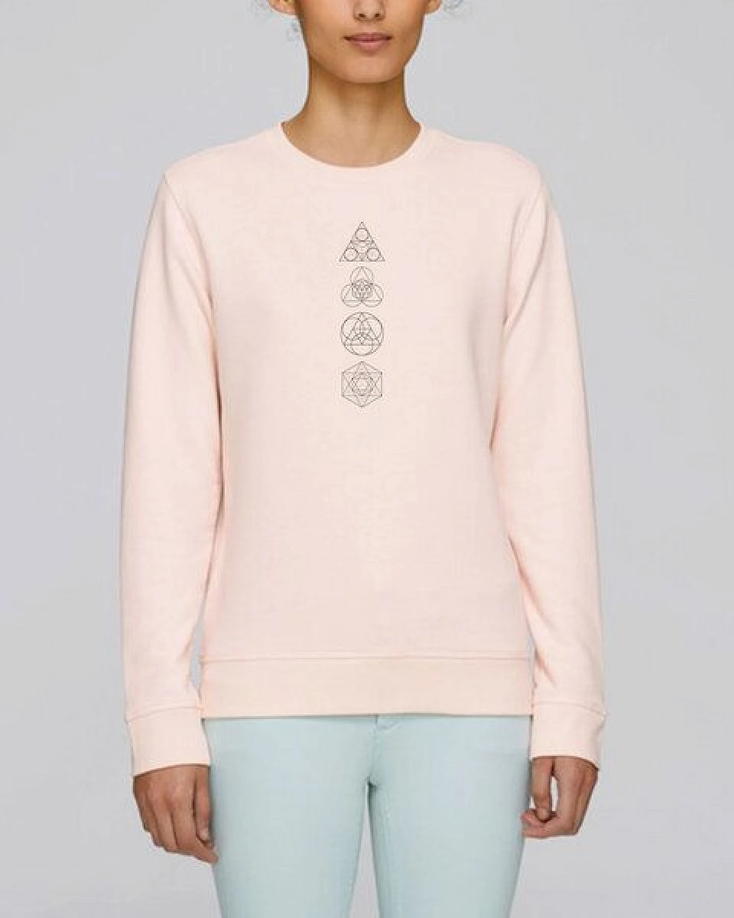 Human Family Bio Unisex Rundhals-Sweatshirt - "Araise - Geometric Line" – Ansicht 3