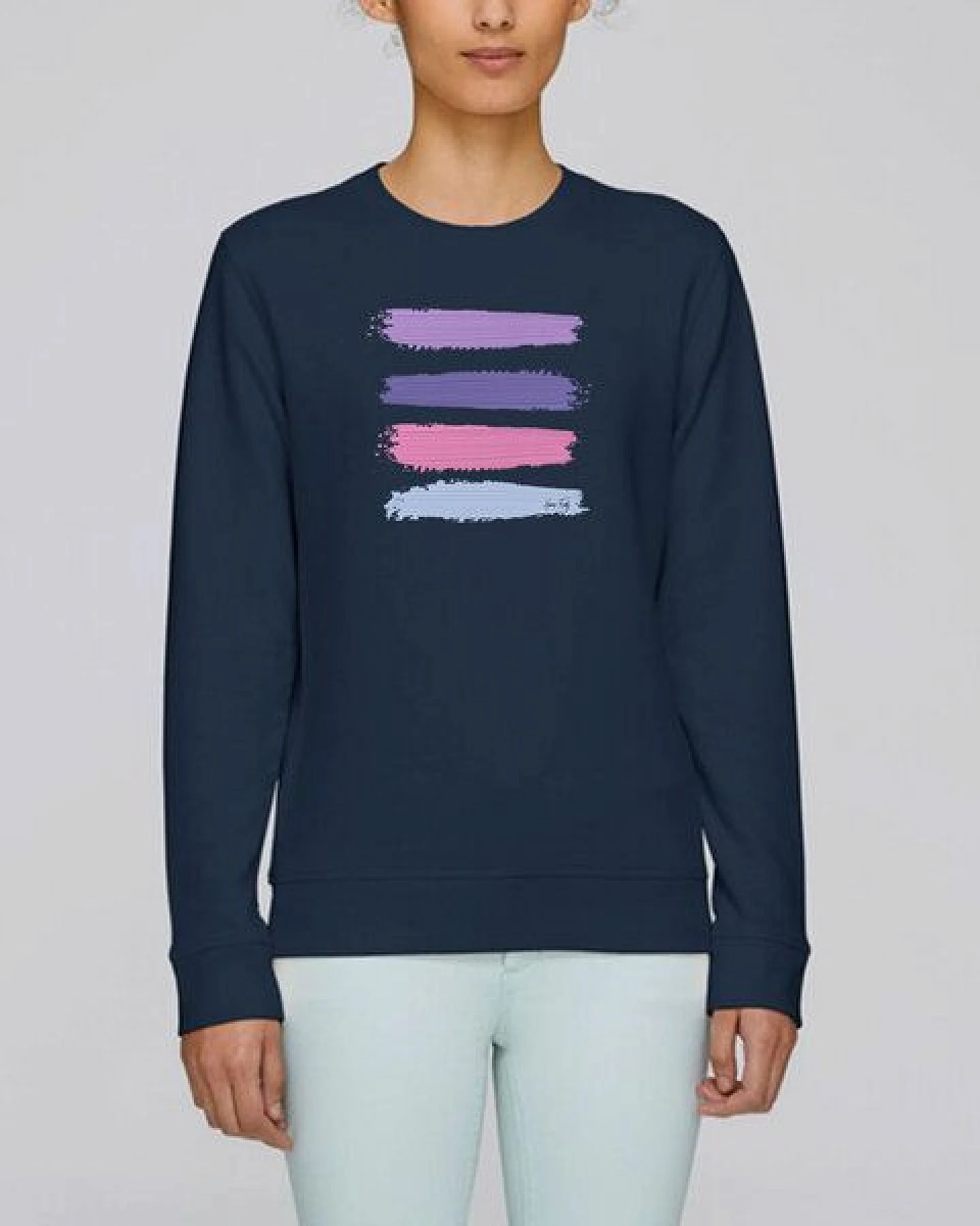 Human Family Bio Unisex Rundhals-Sweatshirt - "Araise - Acryl Stripes" – Ansicht 3