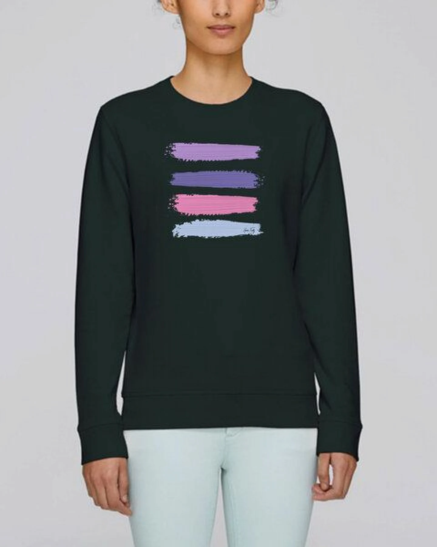 Human Family Bio Unisex Rundhals-Sweatshirt - "Araise - Acryl Stripes" – Ansicht 3
