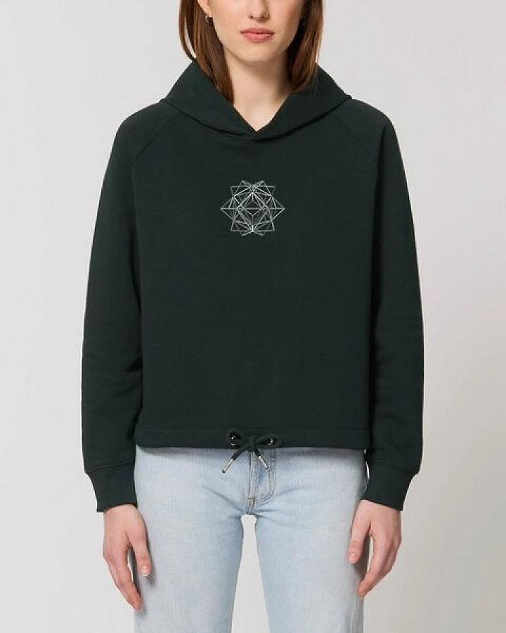 Human Family Kurzer Bio Damen Hoodie "Invent - Polygon"