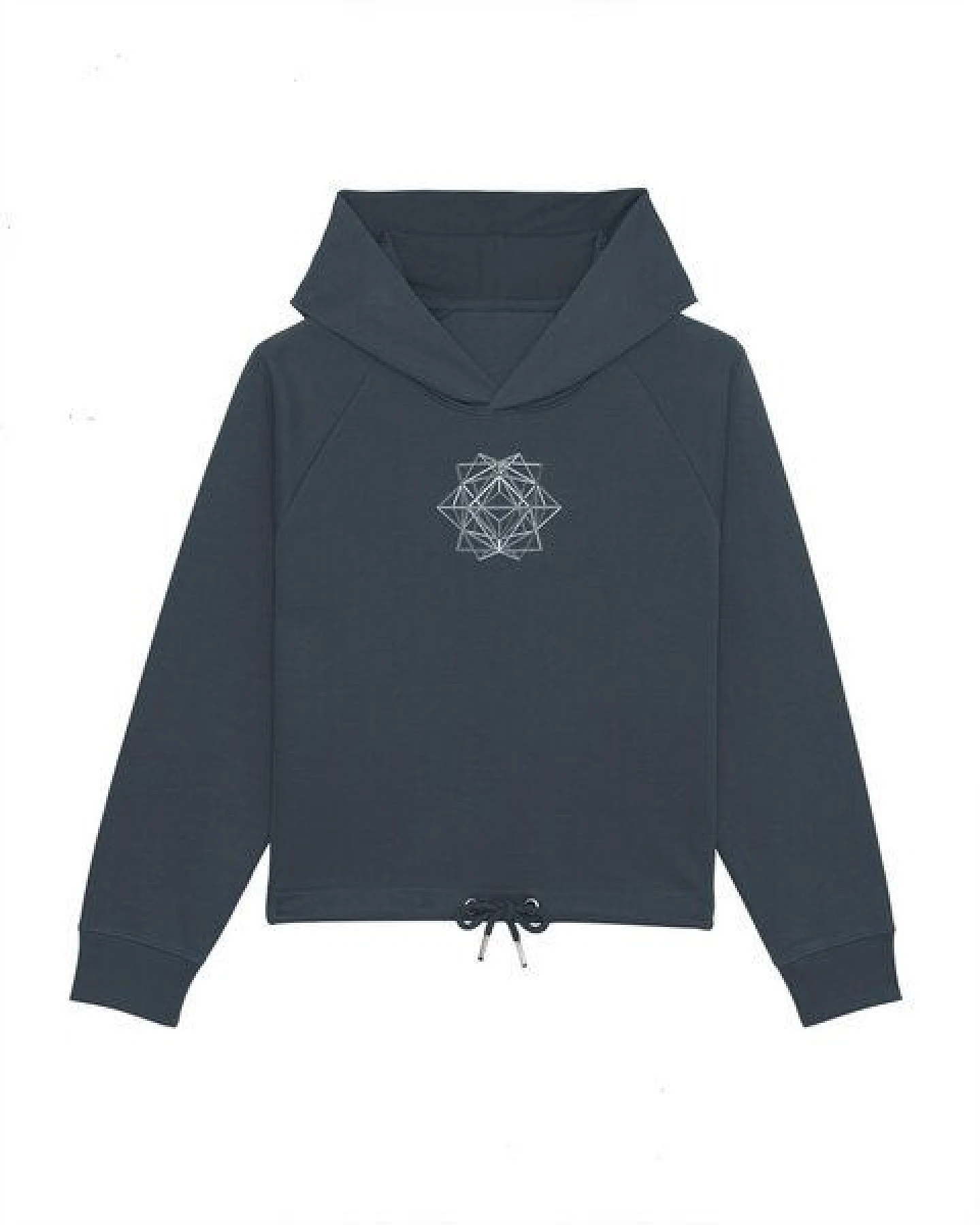 Human Family Kurzer Bio Damen Hoodie "Invent - Polygon" – Ansicht 2