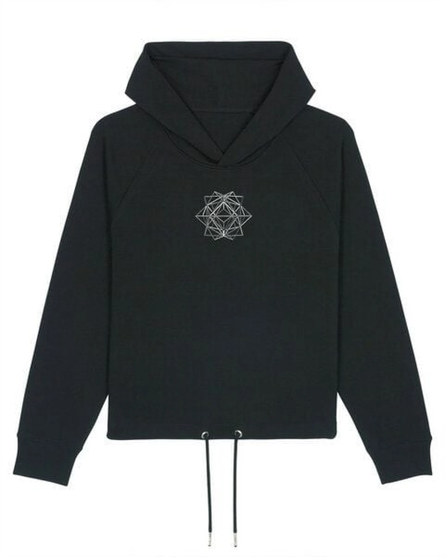 Human Family Kurzer Bio Damen Hoodie "Invent - Polygon" – Ansicht 4
