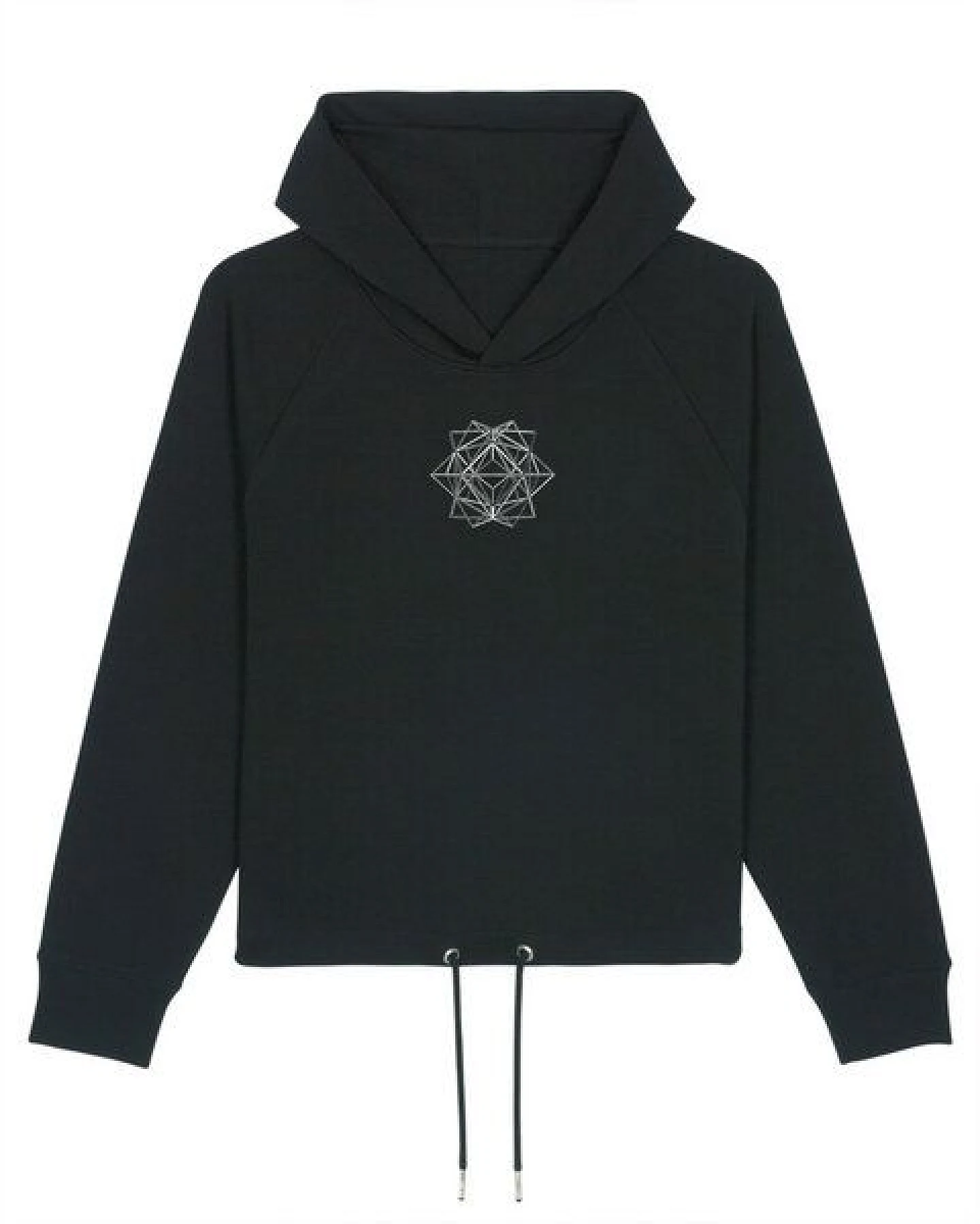 Human Family Kurzer Bio Damen Hoodie "Invent - Polygon" – Ansicht 4