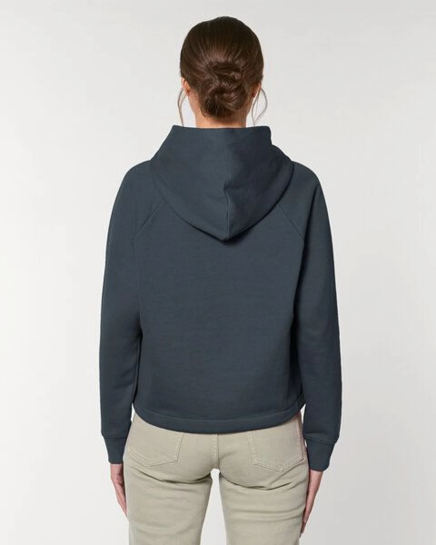 Human Family Kurzer Bio Damen Hoodie "Invent - Polygon" – Ansicht 2