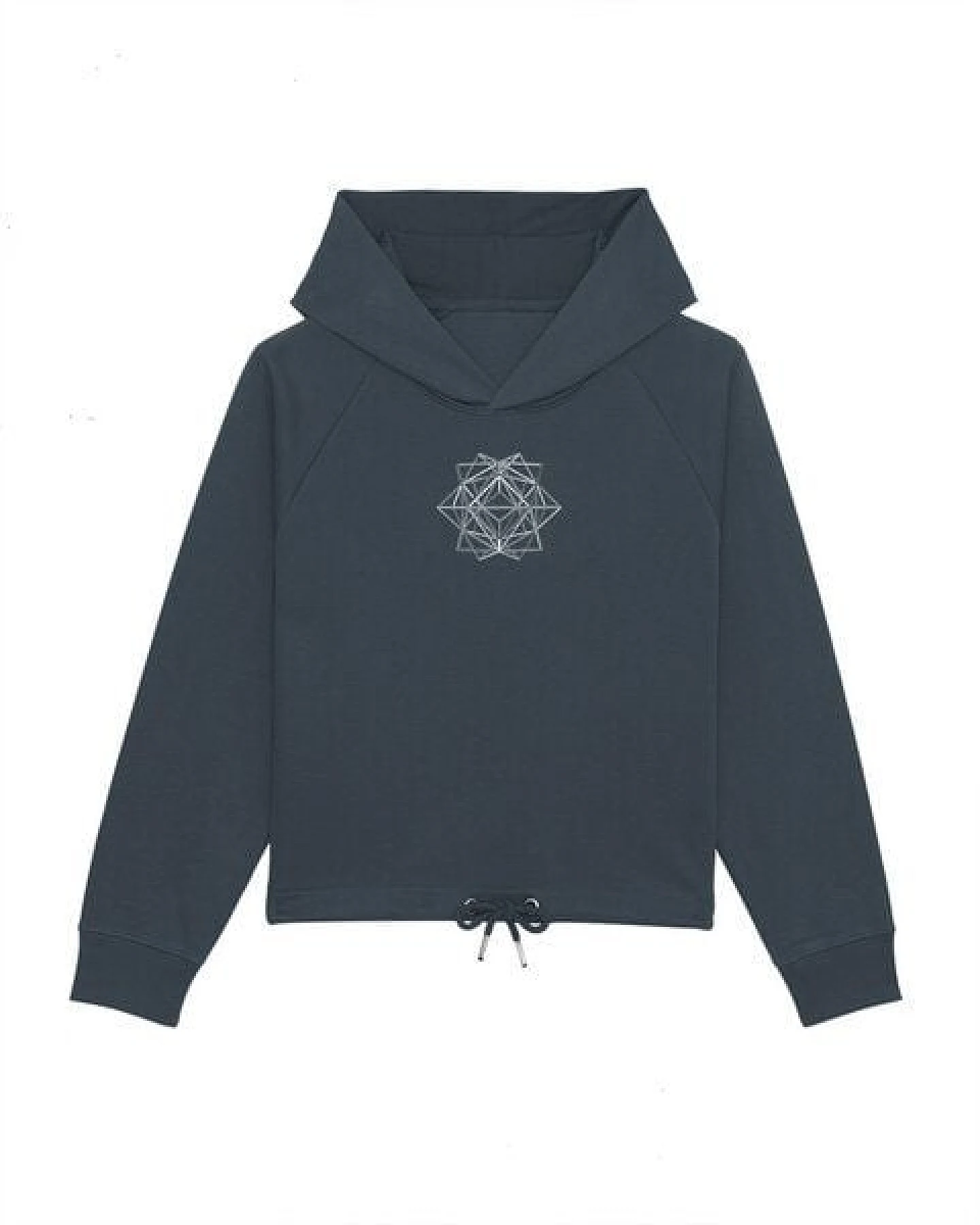 Human Family Kurzer Bio Damen Hoodie "Invent - Polygon" – Ansicht 3