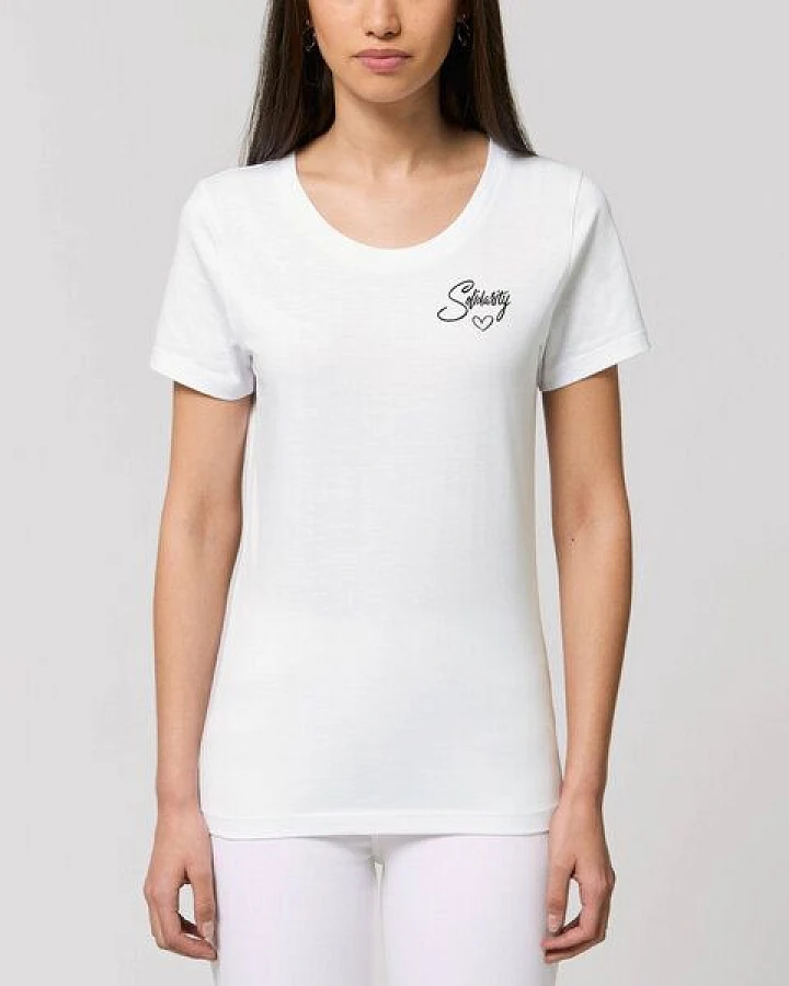 Human Family Bio Damen Rundhals-T-Shirt "Faith - Solidarity" aus Bio-Baumwolle