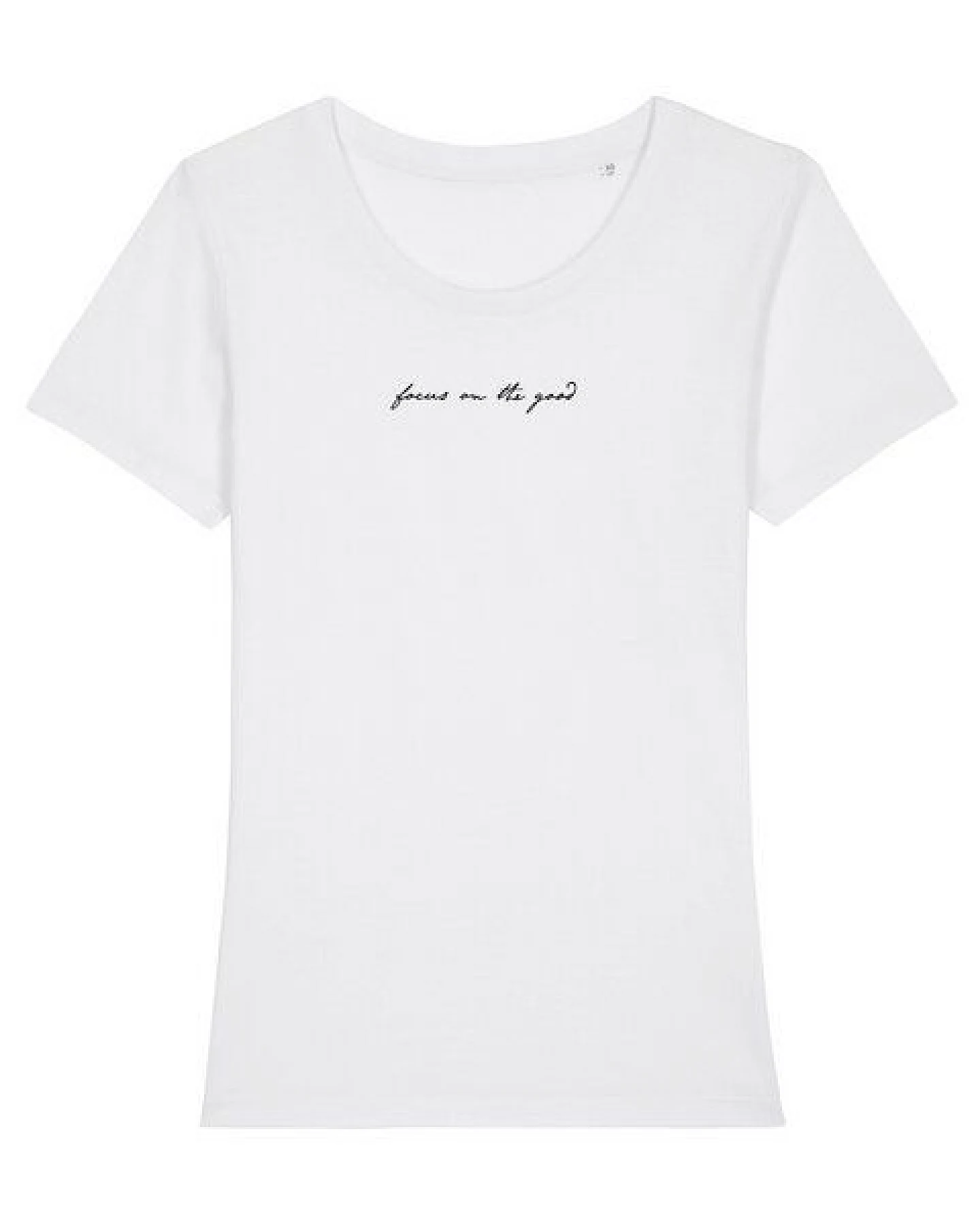 Human Family Bio Damen Rundhals-T-Shirt "Focus on the good" aus Bio-Baumwolle – Ansicht 3