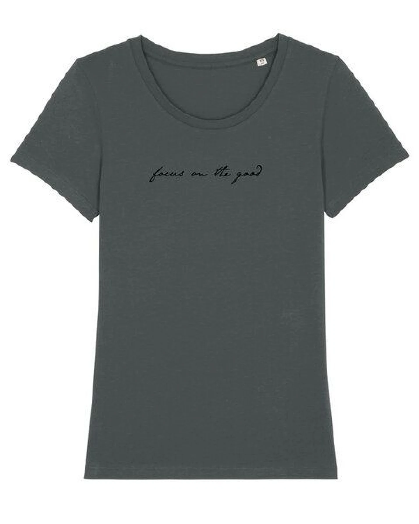 Human Family Bio Damen Rundhals-T-Shirt "Focus on the good" aus Bio-Baumwolle – Ansicht 3