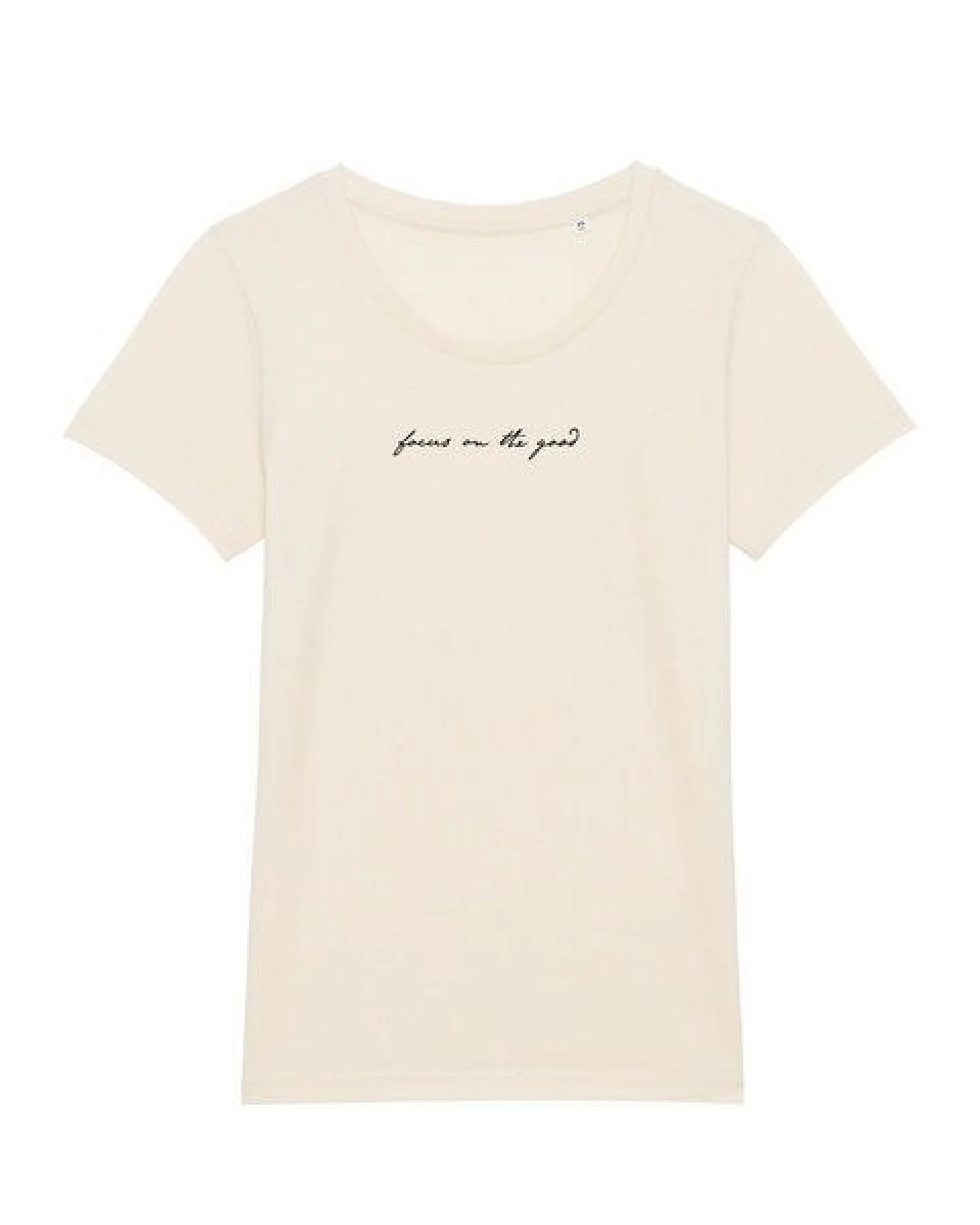 Human Family Bio Damen Rundhals-T-Shirt "Focus on the good" aus Bio-Baumwolle – Ansicht 3
