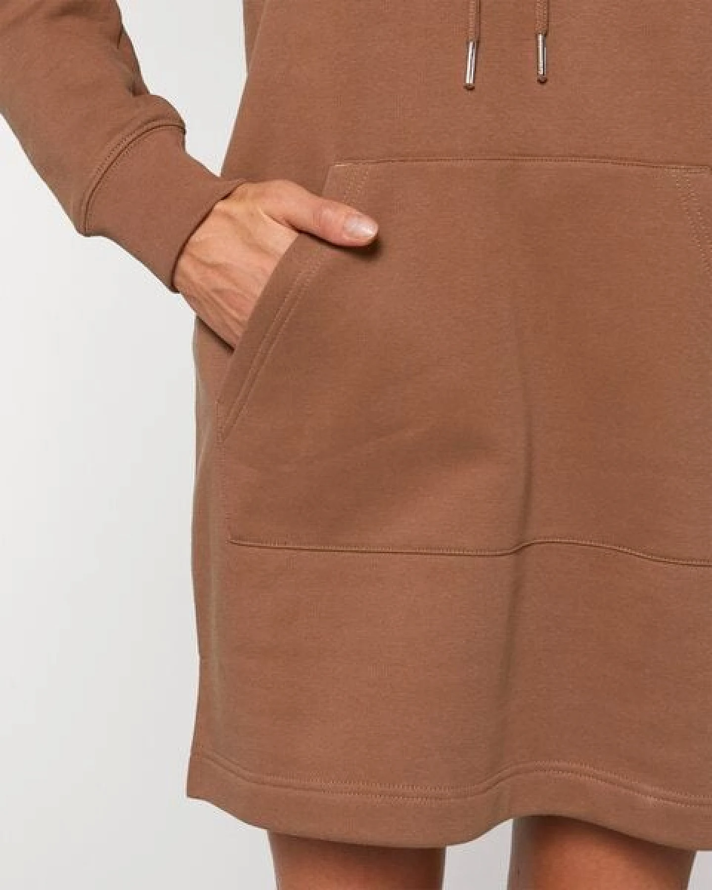Human Family Langärmeliges Bio Damen Sweatshirt-Kleid mit Kapuze "Select - HF" – Ansicht 3