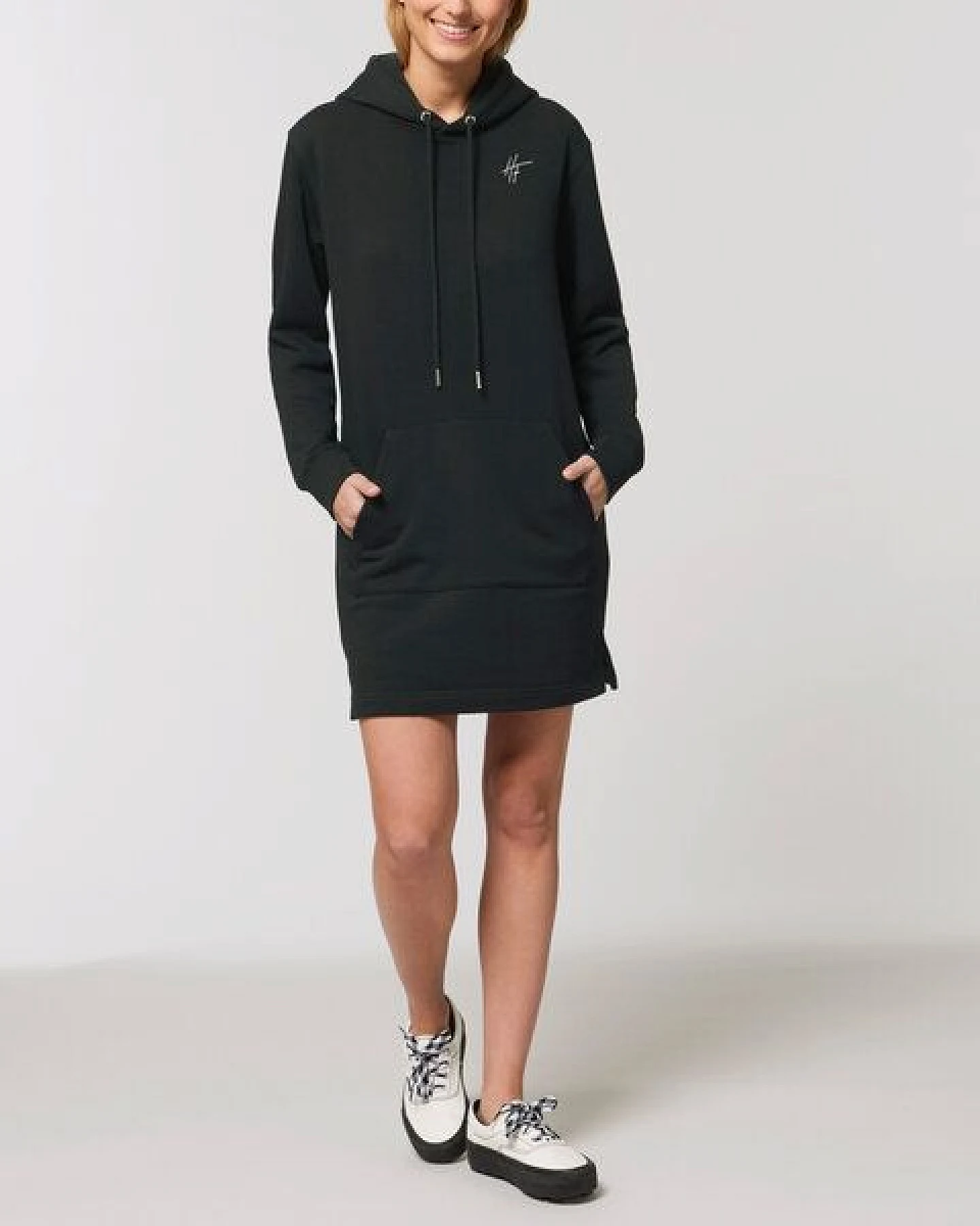 Human Family Langärmeliges Bio Damen Sweatshirt-Kleid mit Kapuze "Select - HF" – Ansicht 3