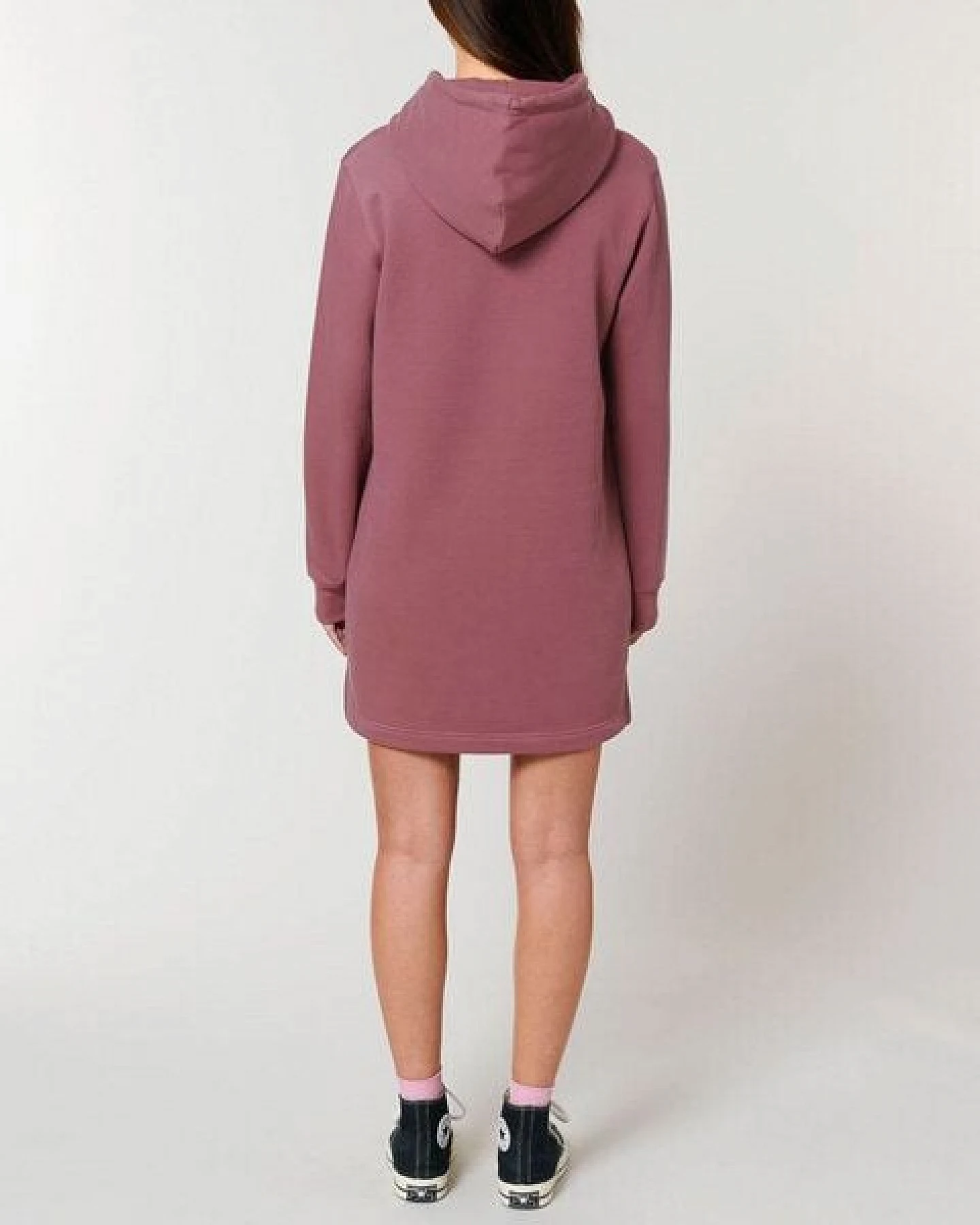 Human Family Langärmeliges Bio Damen Sweatshirt-Kleid mit Kapuze "Select - HF" – Ansicht 4