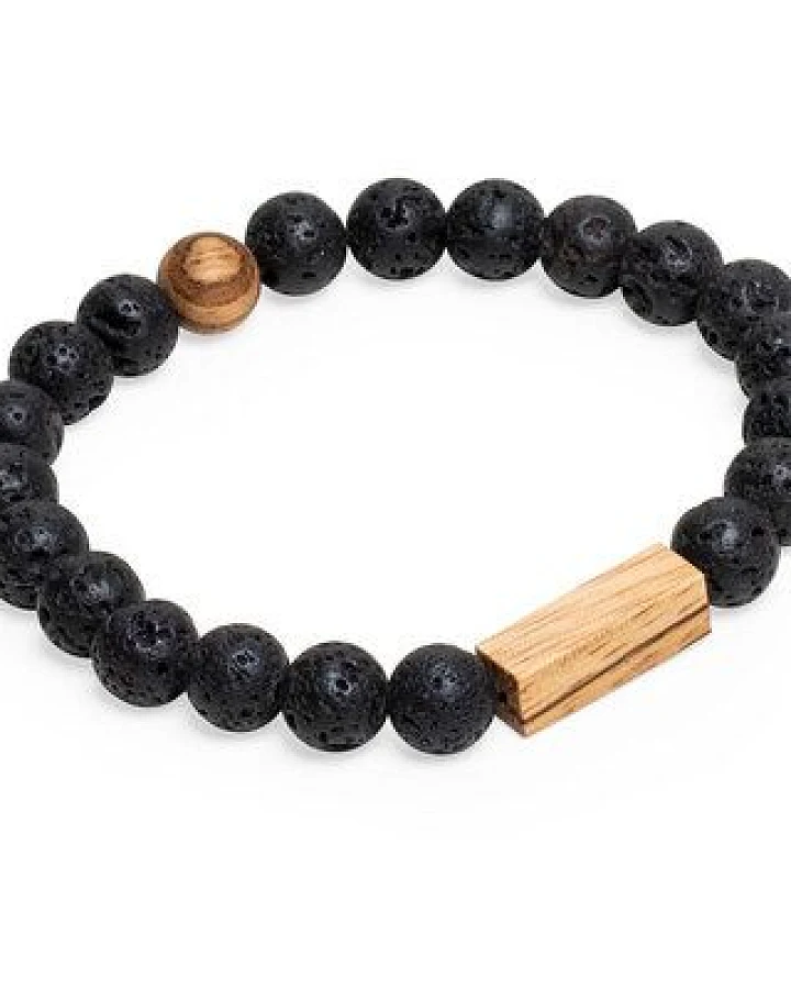 BeWooden Perlenarmband mit Holzdetails "Lava Bracelet"
