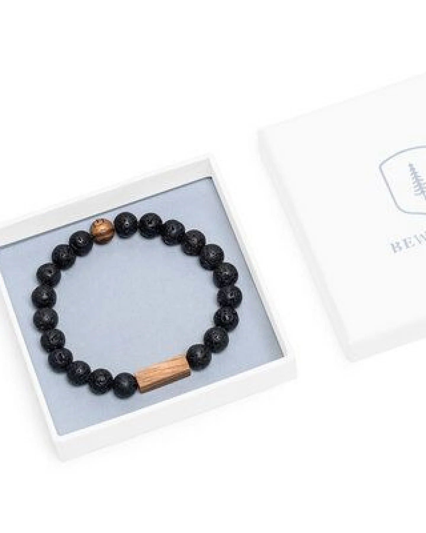 BeWooden Perlenarmband mit Holzdetails "Lava Bracelet" – Ansicht 4