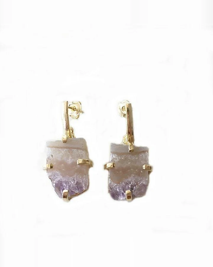 Crystal and Sage Amethyst Ohrringe