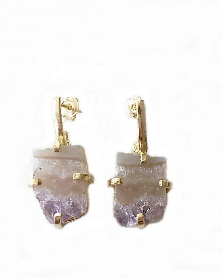 Crystal and Sage Amethyst Ohrringe