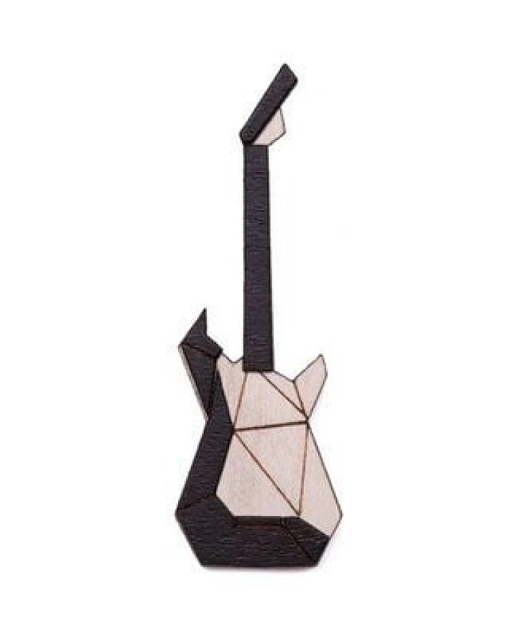 BeWooden Electric Guitar Brooch aus Holz – stilvoller, veganer Schmuck für Musikliebhaber:innen