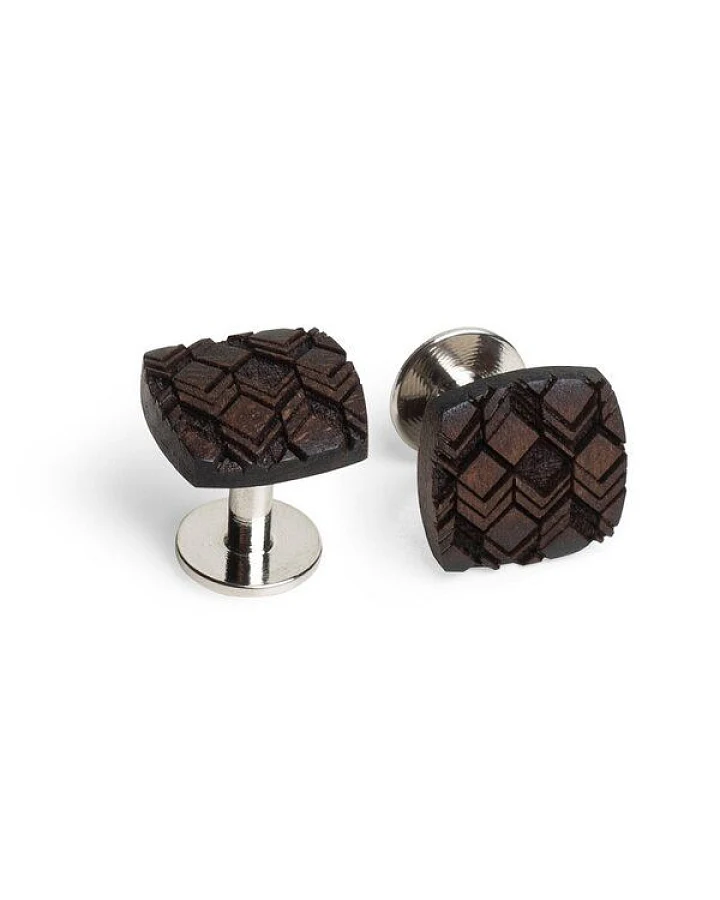 BeWooden Manschettenknöpfe "Choco Cuff" aus Holz