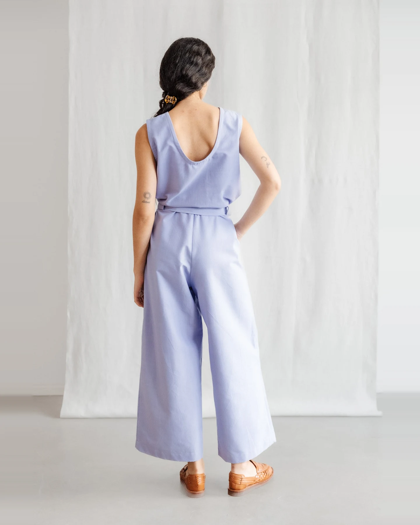 Jyoti - Fair Works Damen vegan Jumpsuit Daksha Lila – Ansicht 2