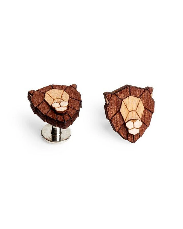 BeWooden Manschettenknöpfe "Lion Cuff" aus Holz