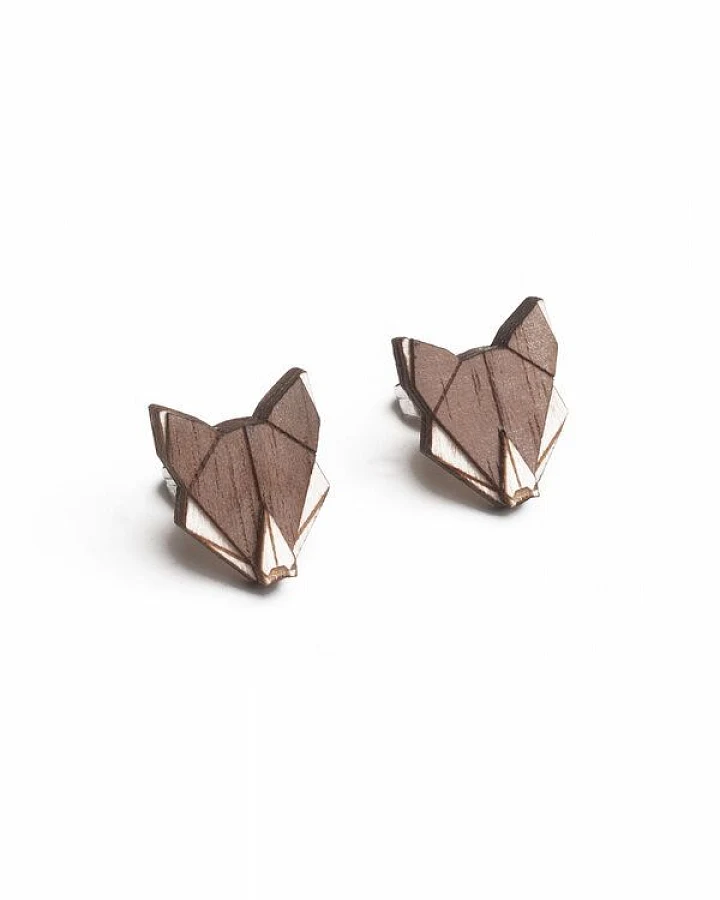 BeWooden Ohringe mit Holzdetails Wolf Earrings