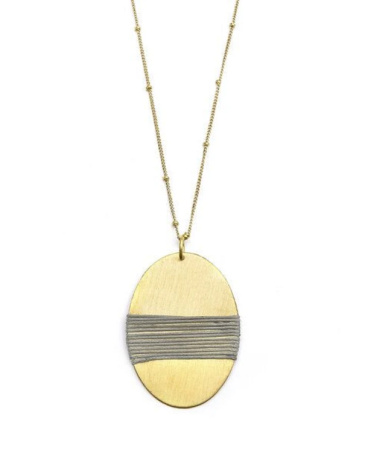 Frida Feeling Halskette Kaia, Anhänger oval, gold-farben / grau
