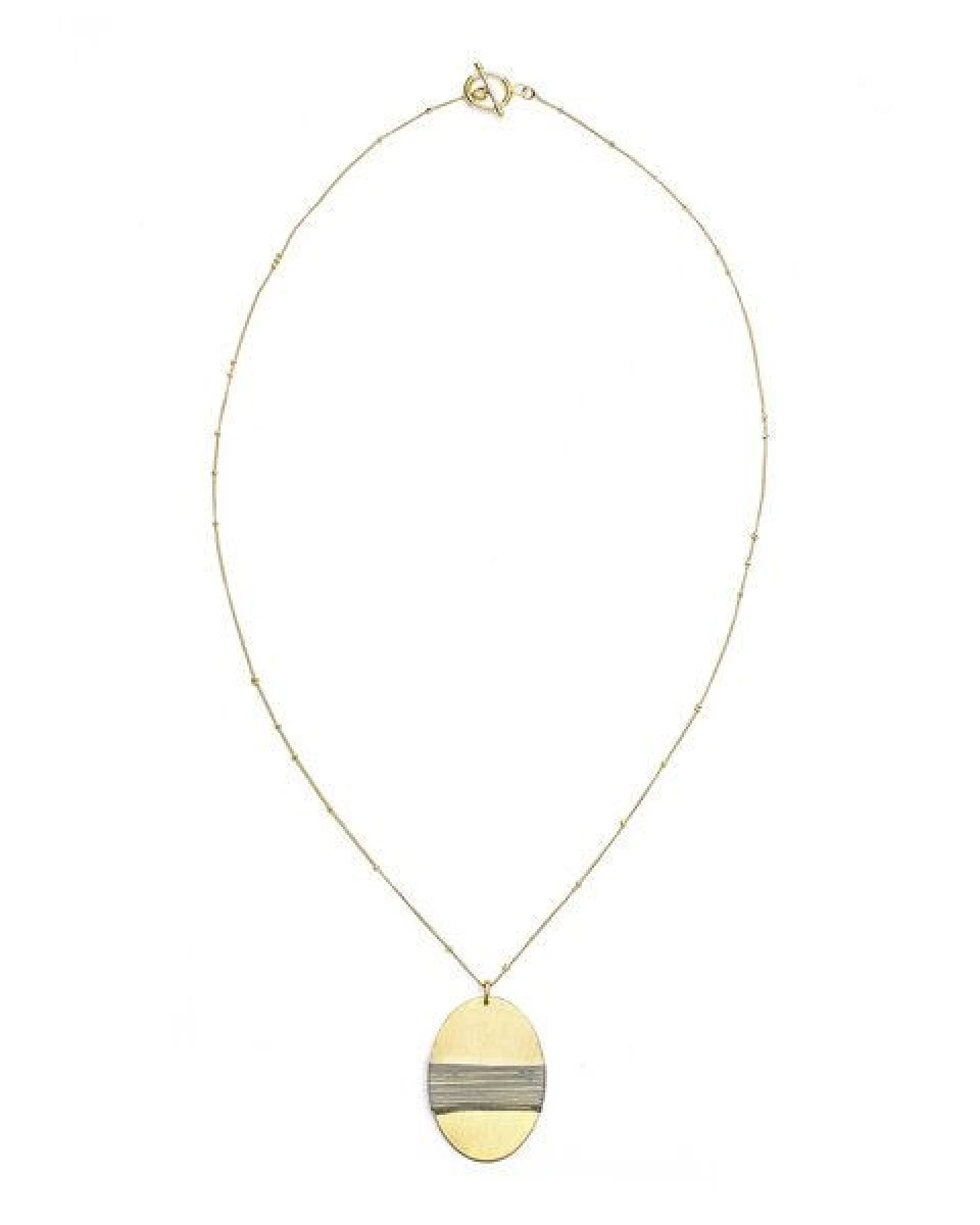 Frida Feeling Halskette Kaia, Anhänger oval, gold-farben / grau – Ansicht 2