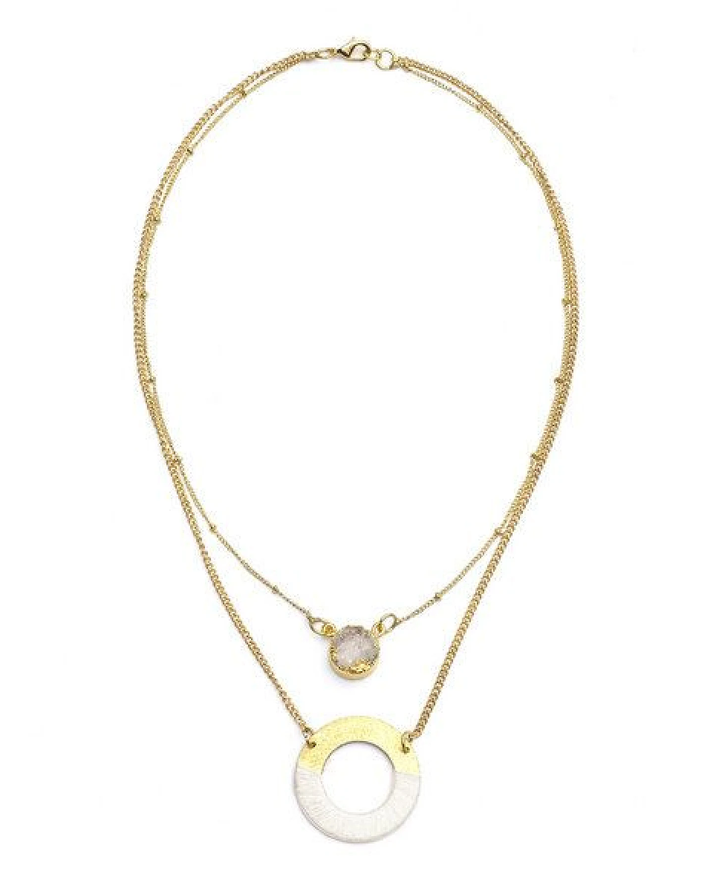 Frida Feeling Halskette Kaia gold-farben, Druzy – Ansicht 2