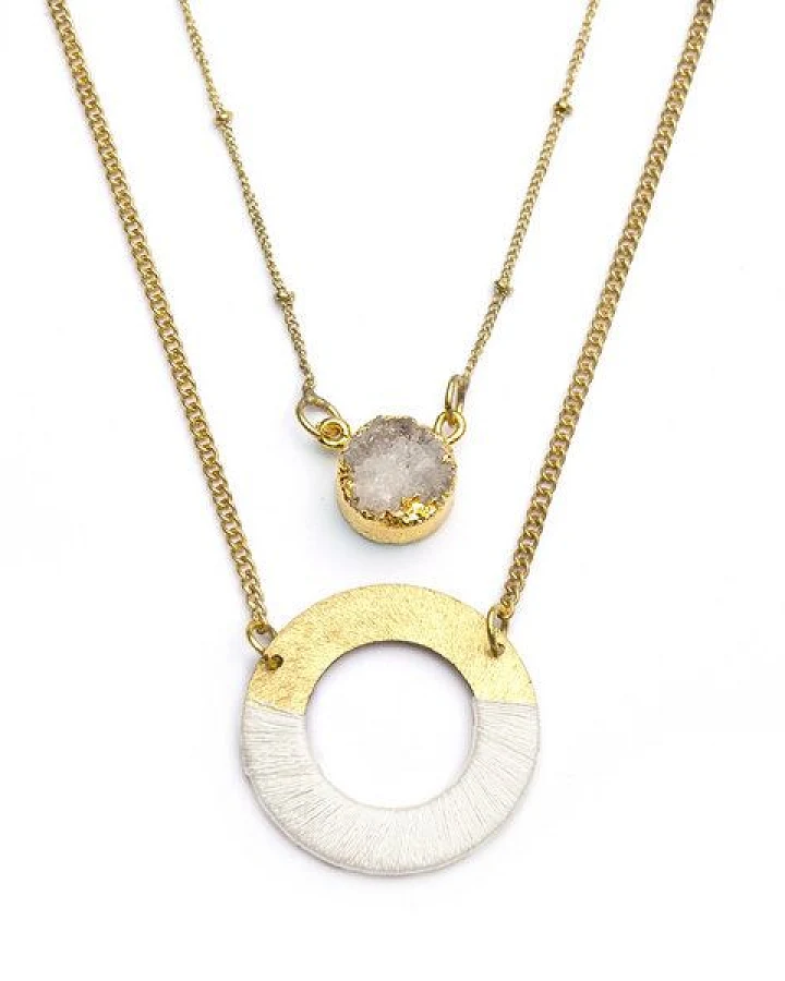 Frida Feeling Halskette Kaia gold-farben, Druzy