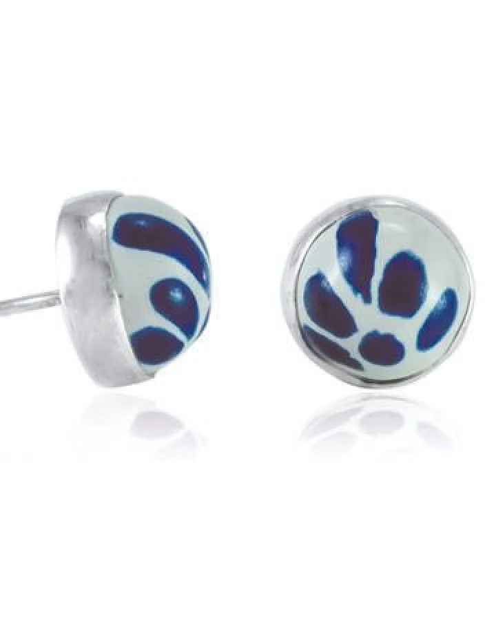 pakilia Silber Ohrringe Keramik Talavera Kugel Fair-Trade und handmade