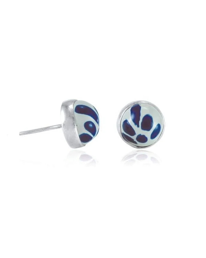 pakilia Silber Ohrringe Keramik Talavera Kugel Fair-Trade und handmade