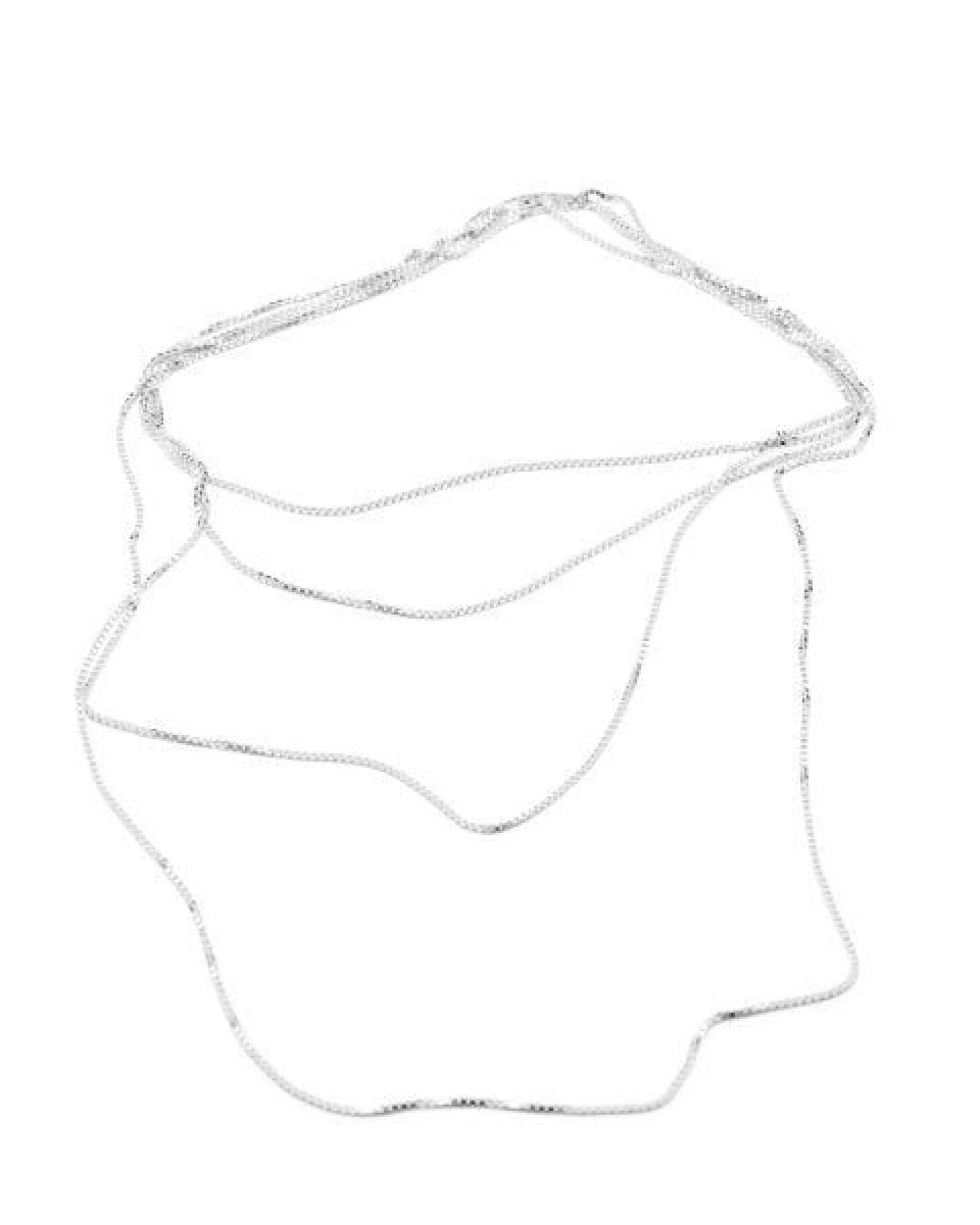 Jonathan Radetz Jewellery Kette Endless, fine, raw, snake, finecube, fine square, flow, endlos, Länge 120cm, Silber 925, Made in Germany – Ansicht 3