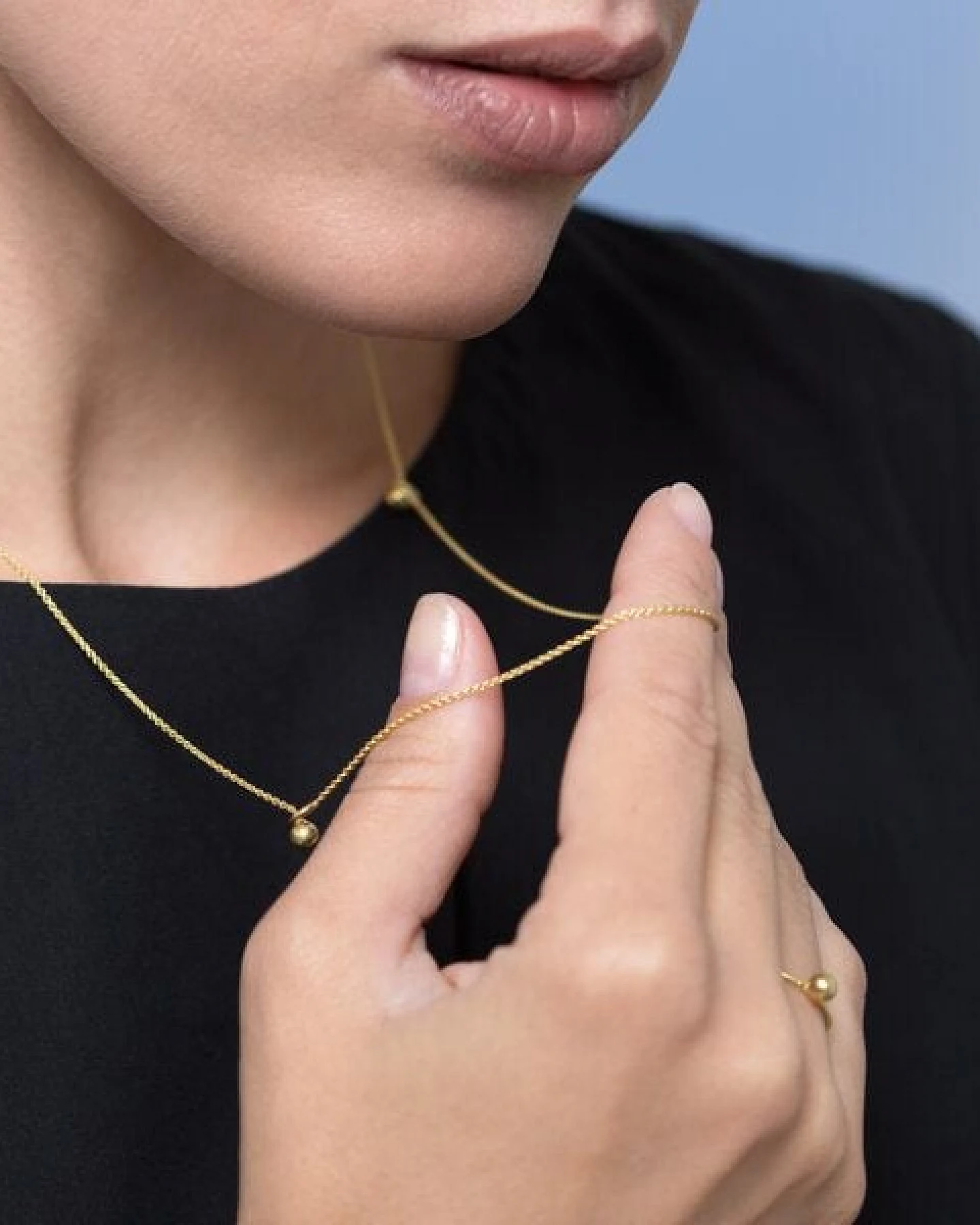 Jonathan Radetz Jewellery Kette SPHERE, Gold 585, 14 Karat, Länge 53 cm, Handmade in Germany – Ansicht 4