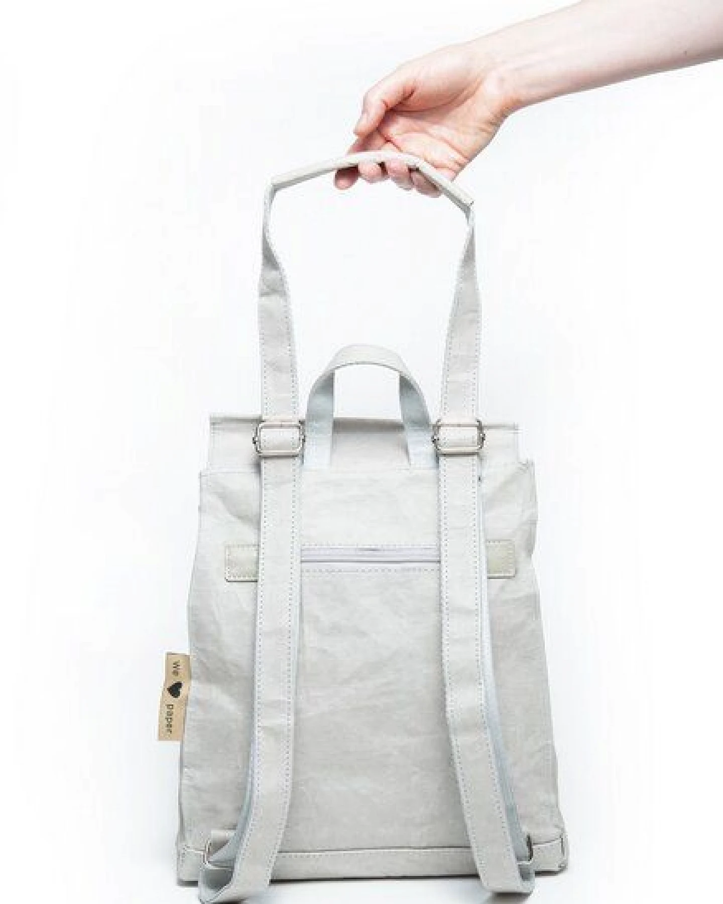 PAPERO Rucksack aus Papier robust wasserfest vegan 3 in 1 Handtasche Damen – Ansicht 3